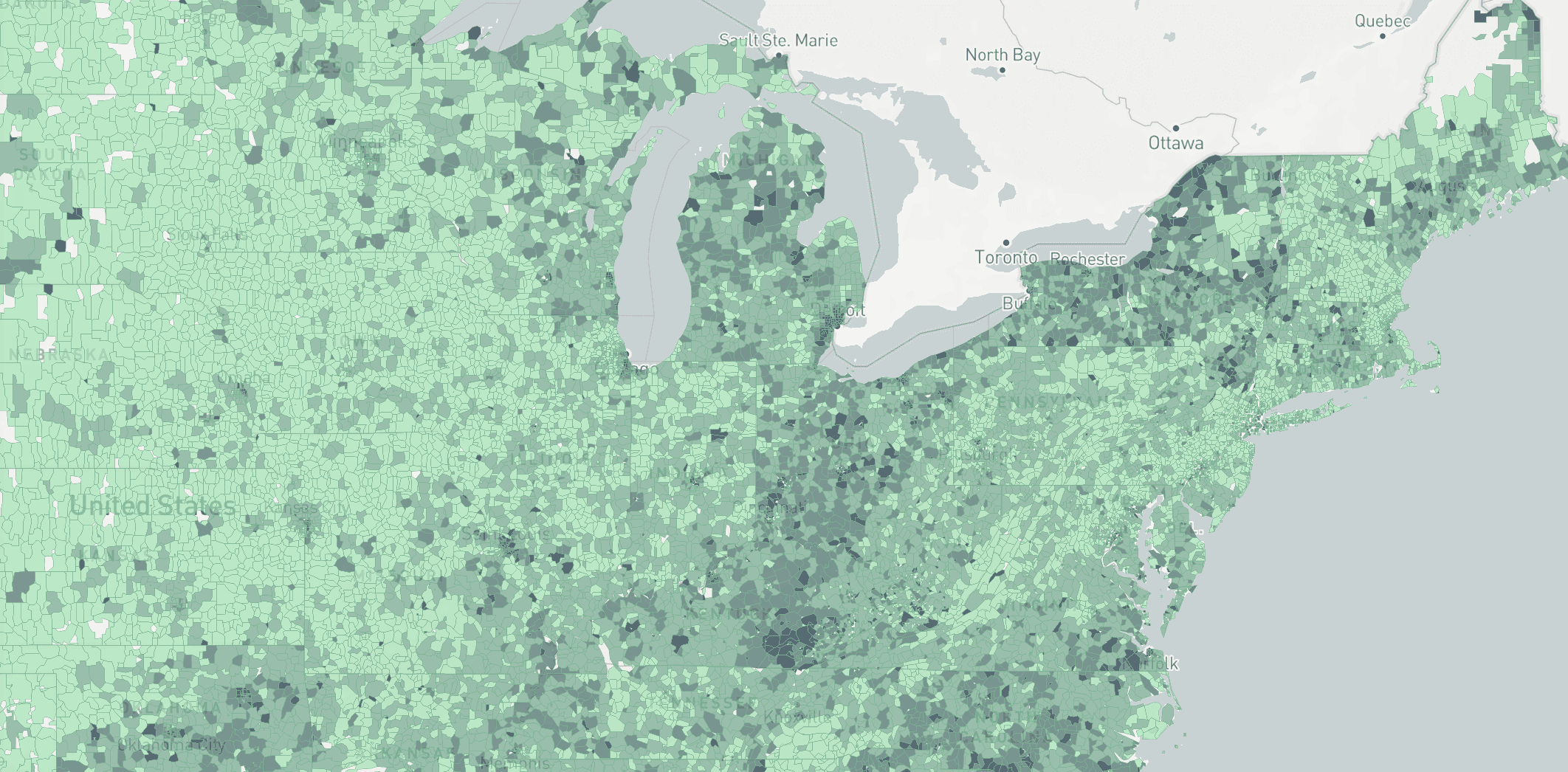 Screenshot of the ACP enrollment map